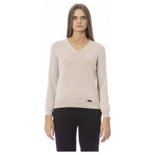 Baldinini Trend Beige Cashmere Women Sweater Baldinini Trend Gray