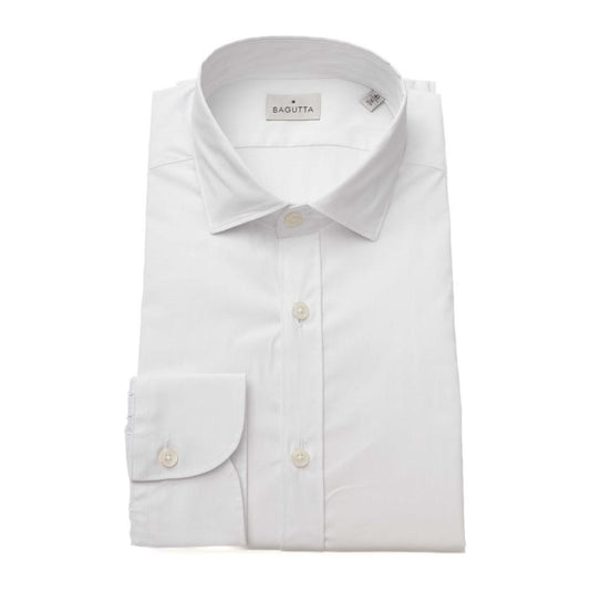 Bagutta White Cotton Men Shirt Bagutta Light Gray