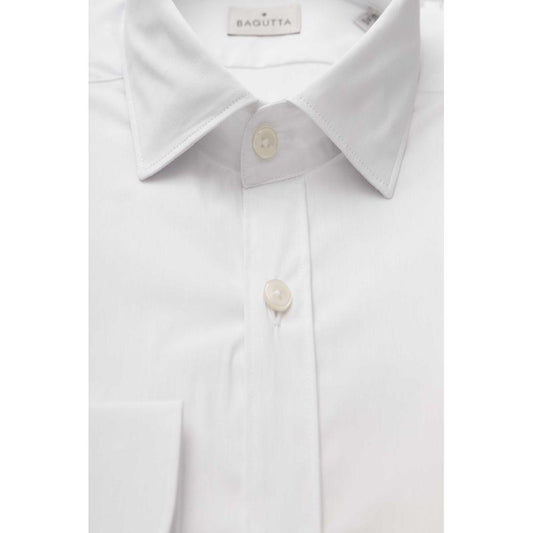 Bagutta White Cotton Men Shirt Bagutta Light Gray