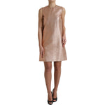 Dolce & Gabbana Pink Jacquard Sleeveless Shift Mini Dress
