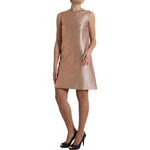 Dolce & Gabbana Pink Jacquard Sleeveless Shift Mini Dress