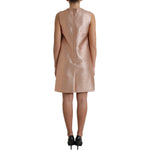 Dolce & Gabbana Pink Jacquard Sleeveless Shift Mini Dress