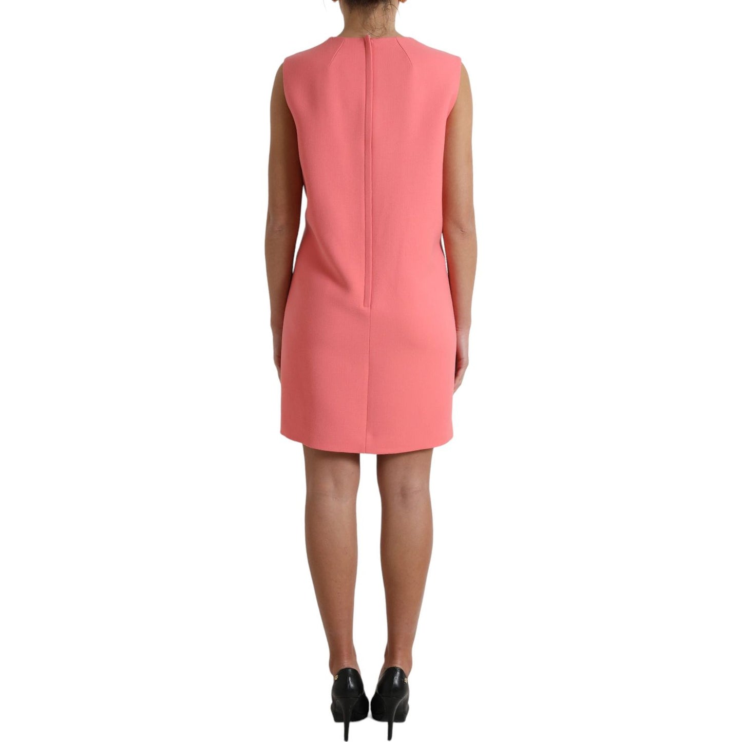 Dolce & Gabbana Pink Virgin Wool Sleeveless Mini Dress