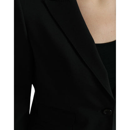 Dolce & Gabbana Black Wool Single Breasted Blazer Coat Jacket