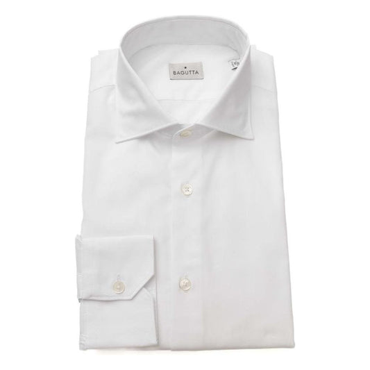 Bagutta White Cotton Men Shirt