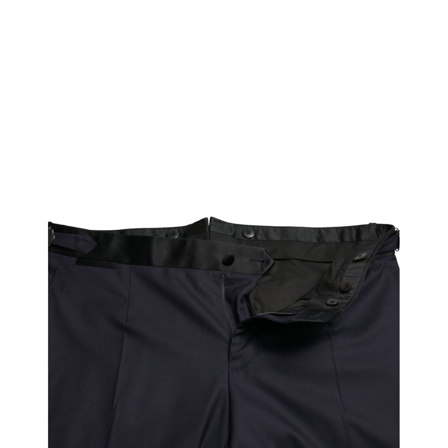 Dolce & Gabbana Blue Wool Cropped Tapered Pants