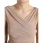 Dolce & Gabbana Beige Viscose V-neck Sleeveless Tank Top