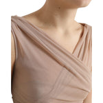 Dolce & Gabbana Beige Viscose V-neck Sleeveless Tank Top