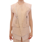 Zeyneptosun Beige brocade sleeveless jacket Coats & Jackets