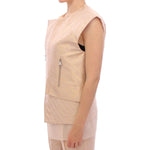 Zeyneptosun Beige brocade sleeveless jacket Coats & Jackets