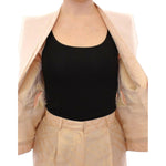 Zeyneptosun Beige brocade sleeveless jacket vest Coats & Jackets