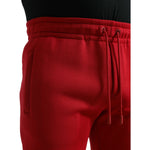 Dolce & Gabbana Red Cotton Blend Skinny Jogger Pants