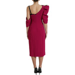 Dolce & Gabbana Purple Flower Embellished One Shoulder Dress