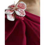 Dolce & Gabbana Purple Flower Embellished One Shoulder Dress