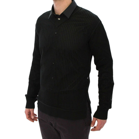 Dolce & Gabbana Elegant V-Neck Dark Green Knitted Sweater Dolce & Gabbana Black