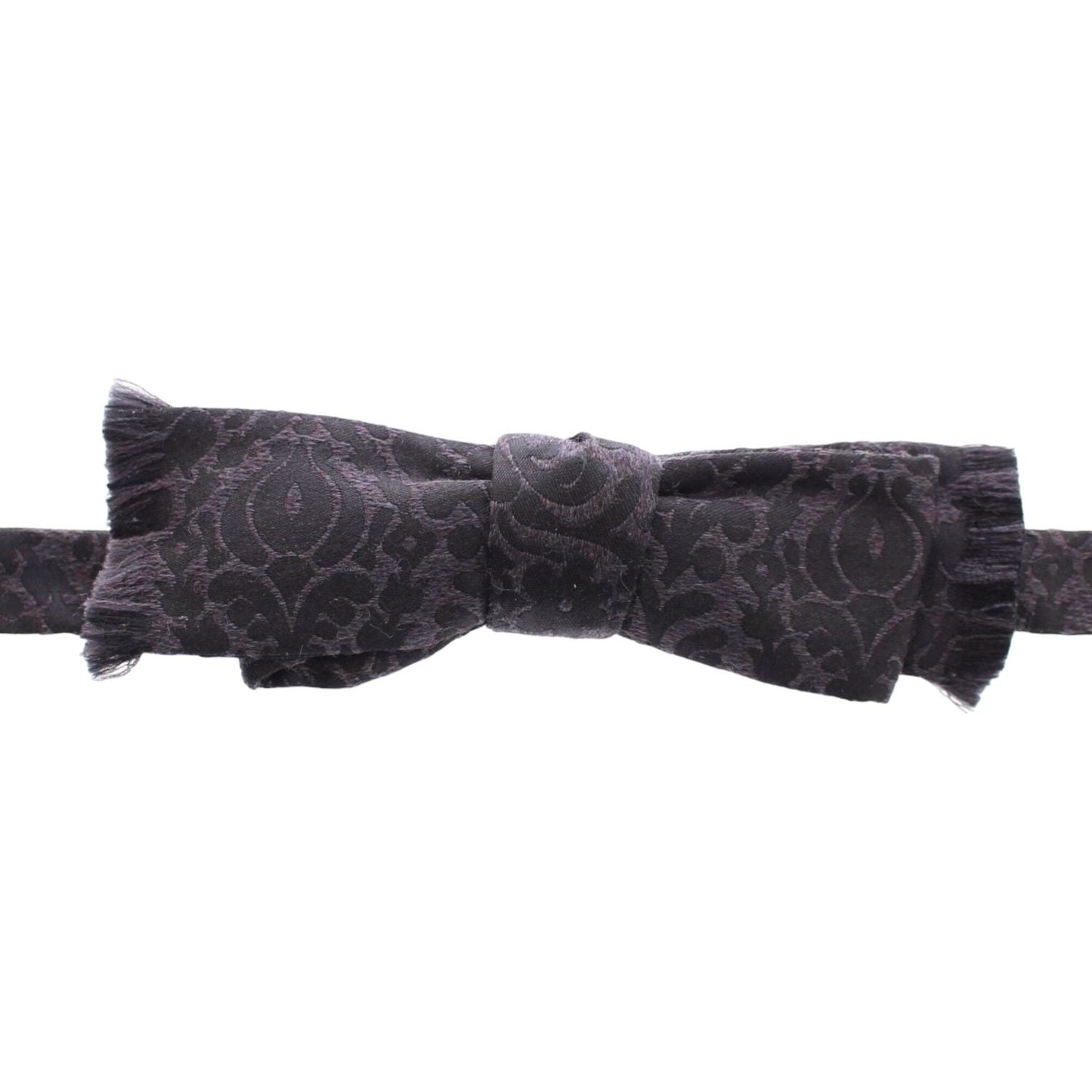 Dolce & Gabbana Gray Black Wool Bow Tie