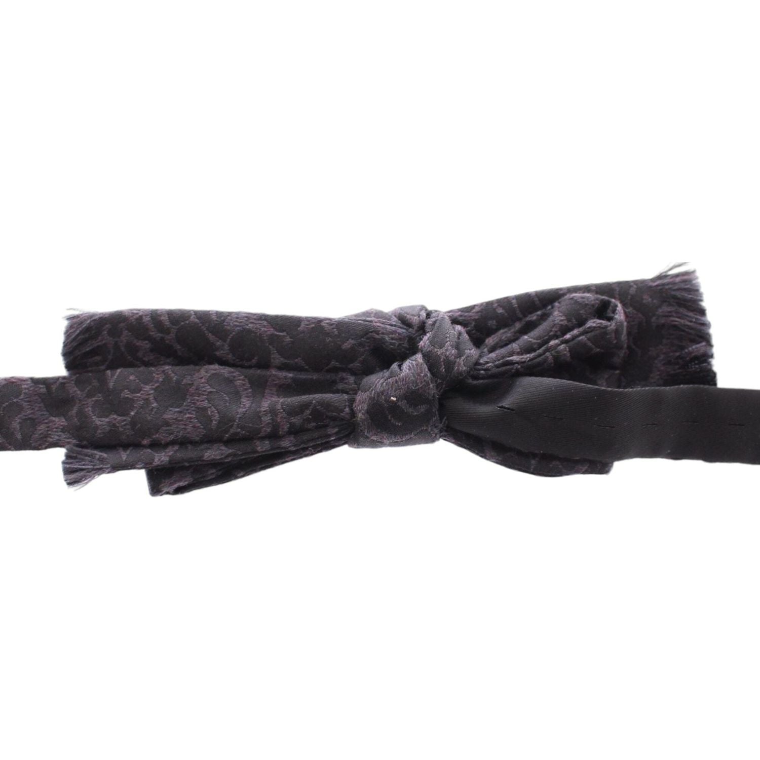 Dolce & Gabbana Gray Black Wool Bow Tie