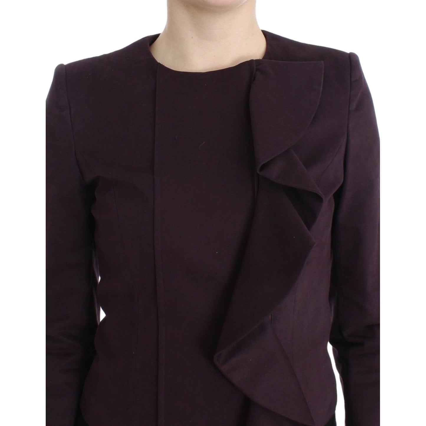GF Ferre Purple Ruched Jacket Coat Blazer Short