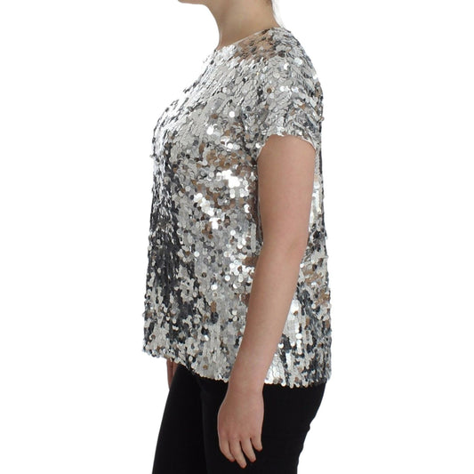 Dolce & Gabbana Enchanted Sicily Sequined Evening Blouse Dolce & Gabbana Rosy Brown