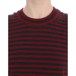 Dolce & Gabbana Red Gray Cashmere Short Sleeve Sweater