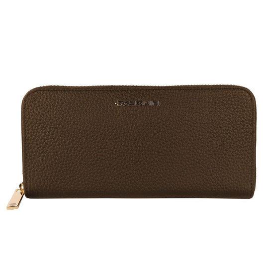 Baldinini Trend Exquisite Leather Zip Wallet in Brown Baldinini Trend Dark Slate Gray
