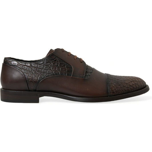 Dolce & Gabbana Elegant Textured Leather Oxford Dress Shoes Dolce & Gabbana Dark Slate Gray