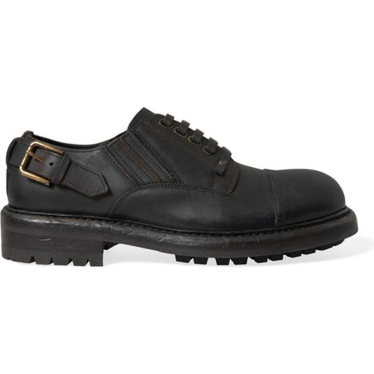 Dolce & Gabbana Elegant Mens Leather Derby Dress Shoes Dolce & Gabbana Dark Slate Gray