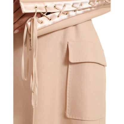 Dolce & Gabbana Beige Cotton Single Breasted Long Coat Jacket