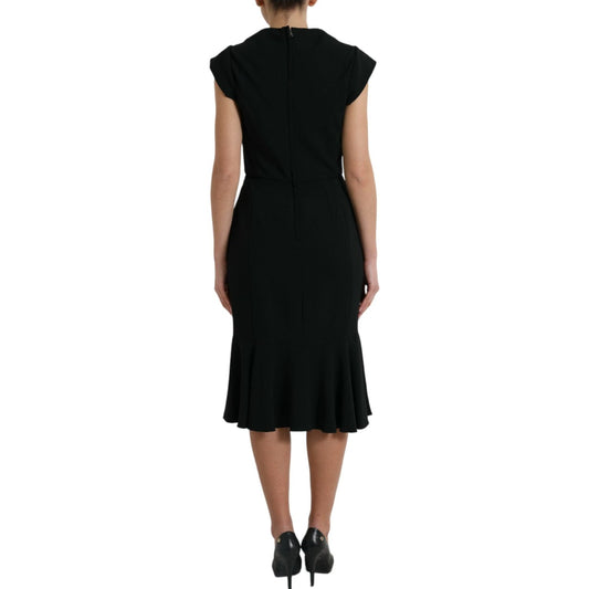 Dolce & Gabbana Black Cady Viscose Sleeveless Dress DR281055-46