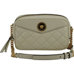 Versace Elegant White Lamb Leather Camera Bag