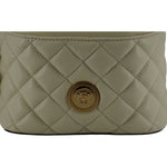Versace Elegant Small White Leather Bucket Shoulder Bag