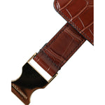 Dolce & Gabbana Brown Alligator Leather Airpods Case Coin Purse Wallet