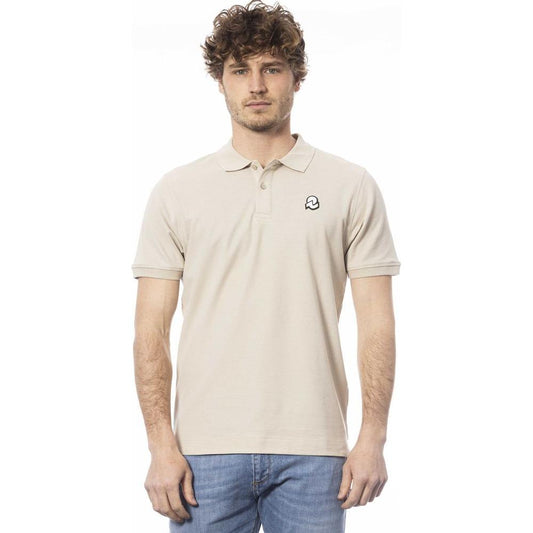 Invicta Beige Cotton Men Polo Shirt Invicta Light Gray
