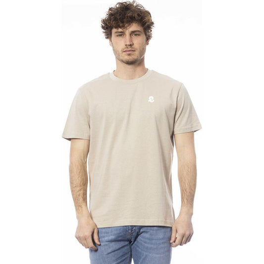 Invicta Beige Cotton Men T-Shirt Invicta Light Gray