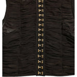Dolce & Gabbana Brown Embellished Nylon Stretch Cropped Top