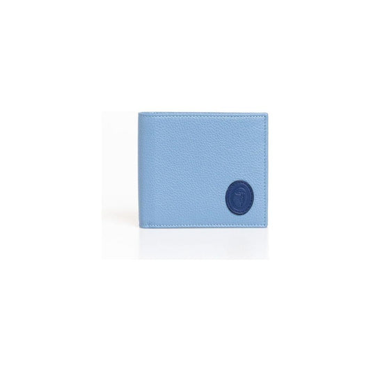 Trussardi Light Blue Leather Men Wallet Trussardi Sky Blue