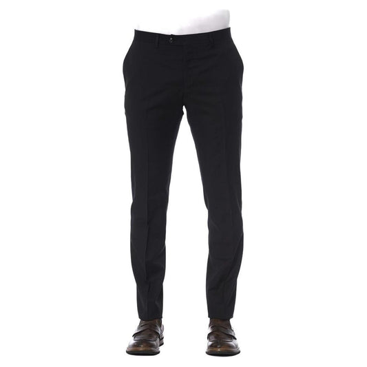Trussardi Black Virgin Wool Men's Trouser Trussardi Dark Slate Gray