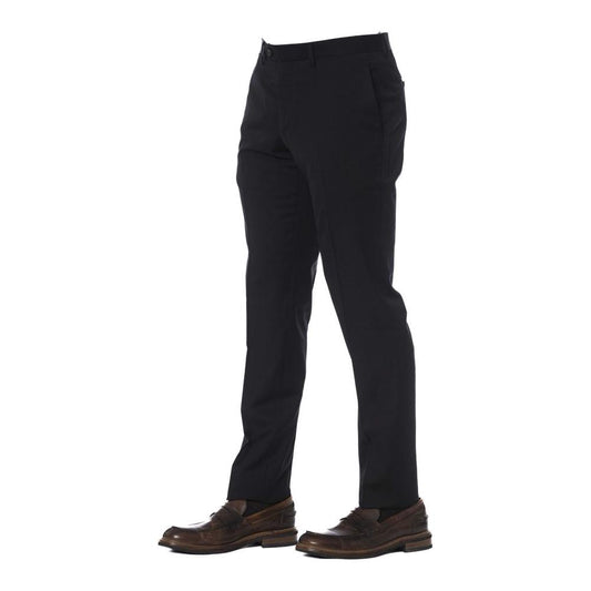 Trussardi Black Virgin Wool Men's Trouser Trussardi Dark Slate Gray