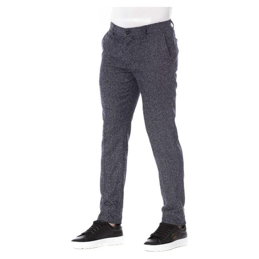 Trussardi Black Cotton Men Pants Trussardi Dark Slate Gray