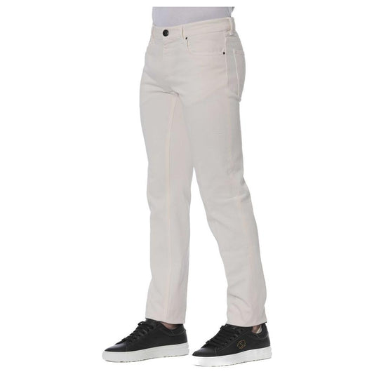 Trussardi White Cotton Men Jeans Trussardi Gray