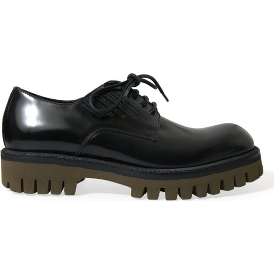 Dolce & Gabbana Black Leather Lace Up Derby Men Dress Shoes 1728,67345645728,Black,Dolce & Gabbana,EU39.5/US6.5,Formal - Men - Shoes,Material: 100% Leather,Men,Men - Shoes,New with tags,Oxfords and Derbies - Shoes,Shoes