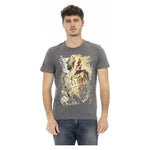 Trussardi Action Gray Cotton Men T-Shirt TR-24183-M