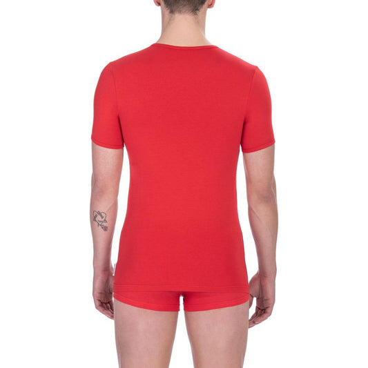 Bikkembergs Red Cotton Men's T-Shirt Bikkembergs Firebrick