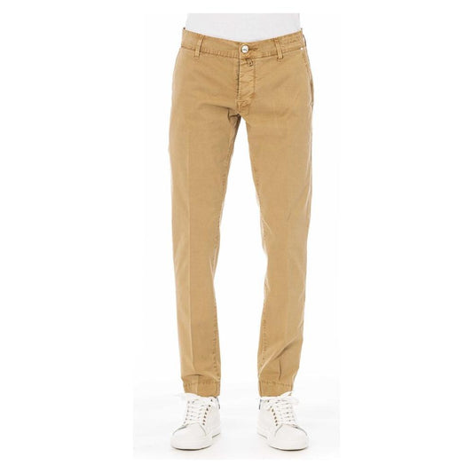 Jacob Cohen Beige Cotton Men Trouser Jacob Cohen Dark Khaki