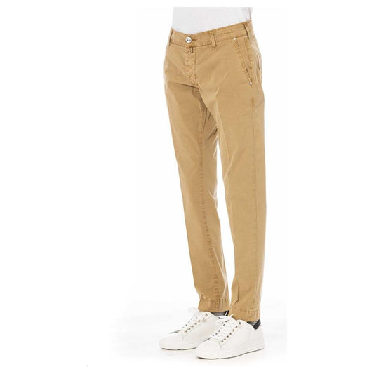 Jacob Cohen Beige Cotton Men Trouser Jacob Cohen Dark Khaki