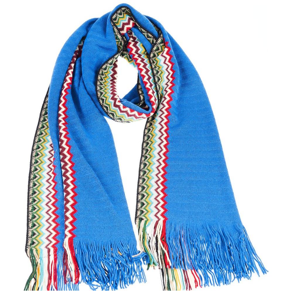 Missoni Blue Wool Scarf