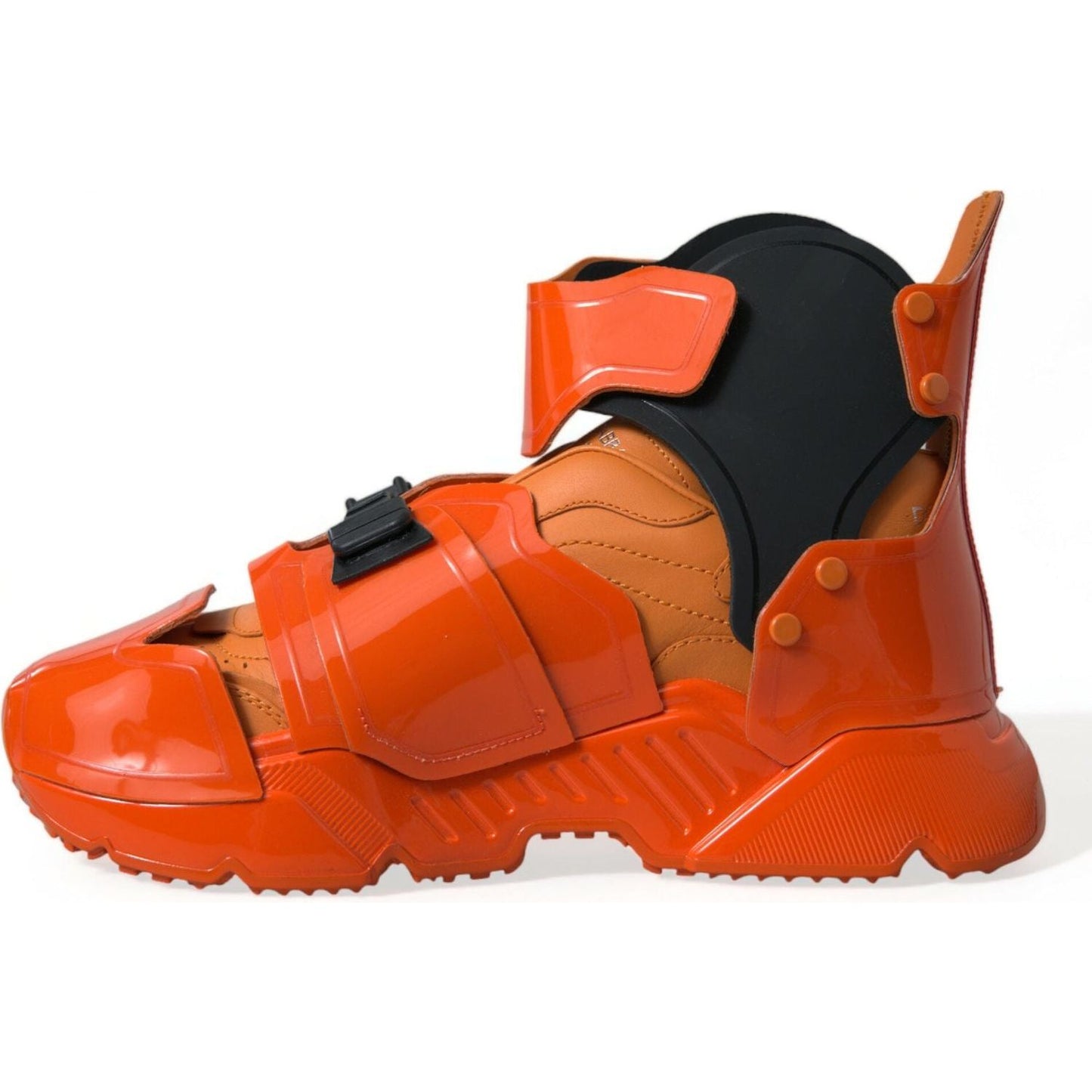 Dolce & Gabbana Orange Multi Panel Chunky High Top Sneakers Shoes 1728,67345645728,Chunky - Sneakers - Shoes,Dolce & Gabbana,EU39/US6,High Tops - Sneakers - Shoes,Material: 60% PVC 40% Calfskin Leather,Men,Men - Shoes,New with tags,Orange,Shoes,Sneakers -