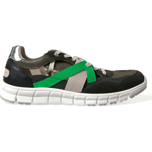 Dolce & Gabbana Multicolor Leather Suede Low Top Sneakers Shoes 1728,67345645728,Dolce & Gabbana,EU41/US8,Low Tops - Sneakers - Shoes,Material: 61% Polyester 28% Calfskin Leather 8% Nylon 3% Cotton,Men,Men - Shoes,Multicolor,New with tags,Shoes,Sneakers -