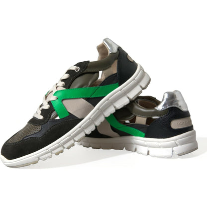 Dolce & Gabbana Multicolor Leather Suede Low Top Sneakers Shoes 1728,67345645728,Dolce & Gabbana,EU41/US8,Low Tops - Sneakers - Shoes,Material: 61% Polyester 28% Calfskin Leather 8% Nylon 3% Cotton,Men,Men - Shoes,Multicolor,New with tags,Shoes,Sneakers -