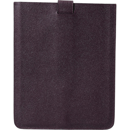 Dolce & Gabbana Elegant Leather Tablet Pouch in Rich Brown Dolce & Gabbana Dark Slate Gray